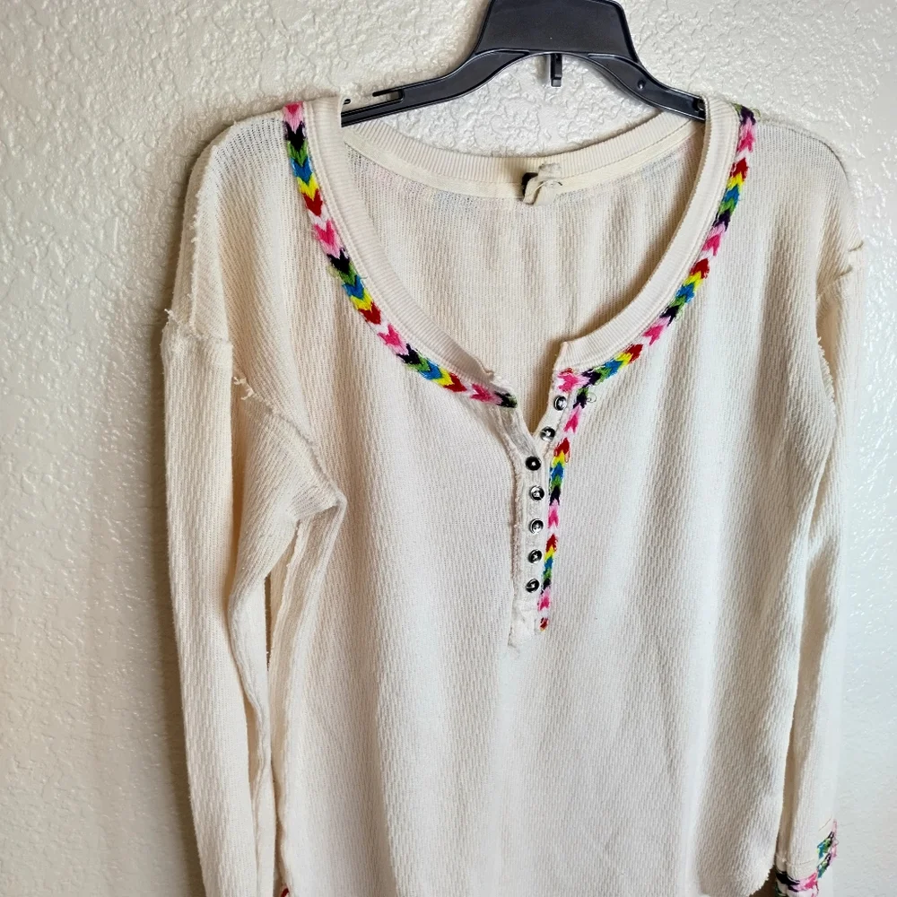 Free People We The Free Rainbow Thermal Top Sz S